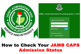 A picture showing how to 'Check Your JAMB CAPS Admission Status'
