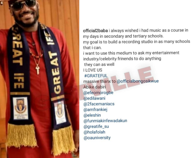Tu Baba donates music studio OAU